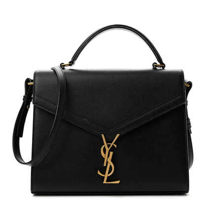 Saint Laurent Grain de Poudre Medium Classic Monogram Cassandra Top Handle Black 1 of 9