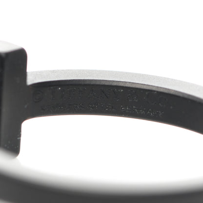 Tiffany Black-Coated Stainless Steel T Square Ring 56 7.5 4 of 5