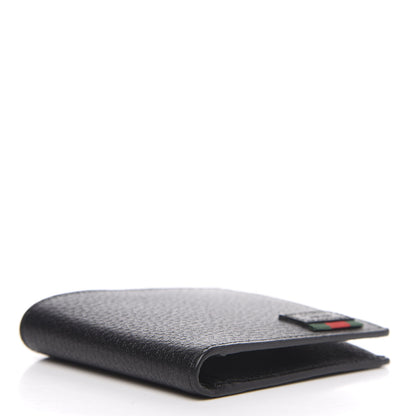 Gucci Calfskin Boar Effect Web Bi-Fold Wallet Black 4 of 6