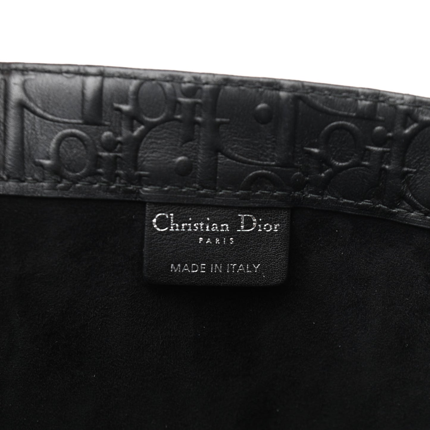 Oblique Calfskin Embossed Large Book Tote Black