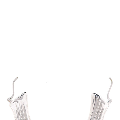 Fendi Metal FF Bamboo Hoop Earrings Silver 3 of 8