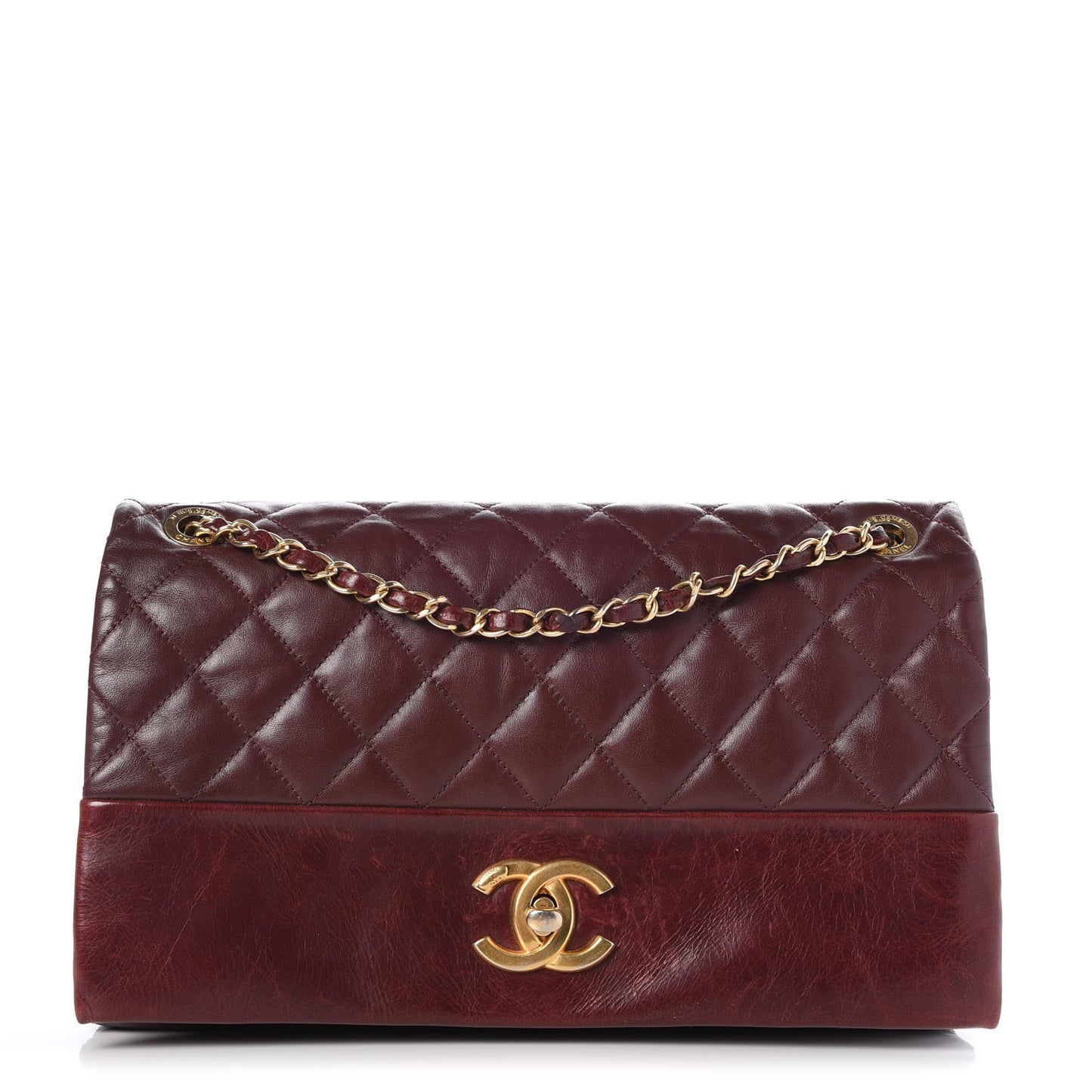 Calfskin Quilted Jumbo Soft Elegance Flap Bordeaux