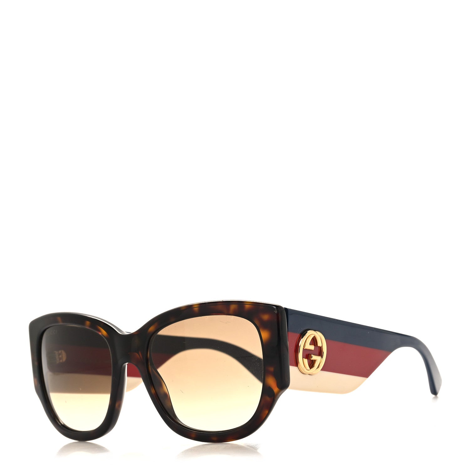 Gucci Acetate Web Oversized Frame Rectangle Sunglasses GG0276S Tortoiseshell 1 of 8