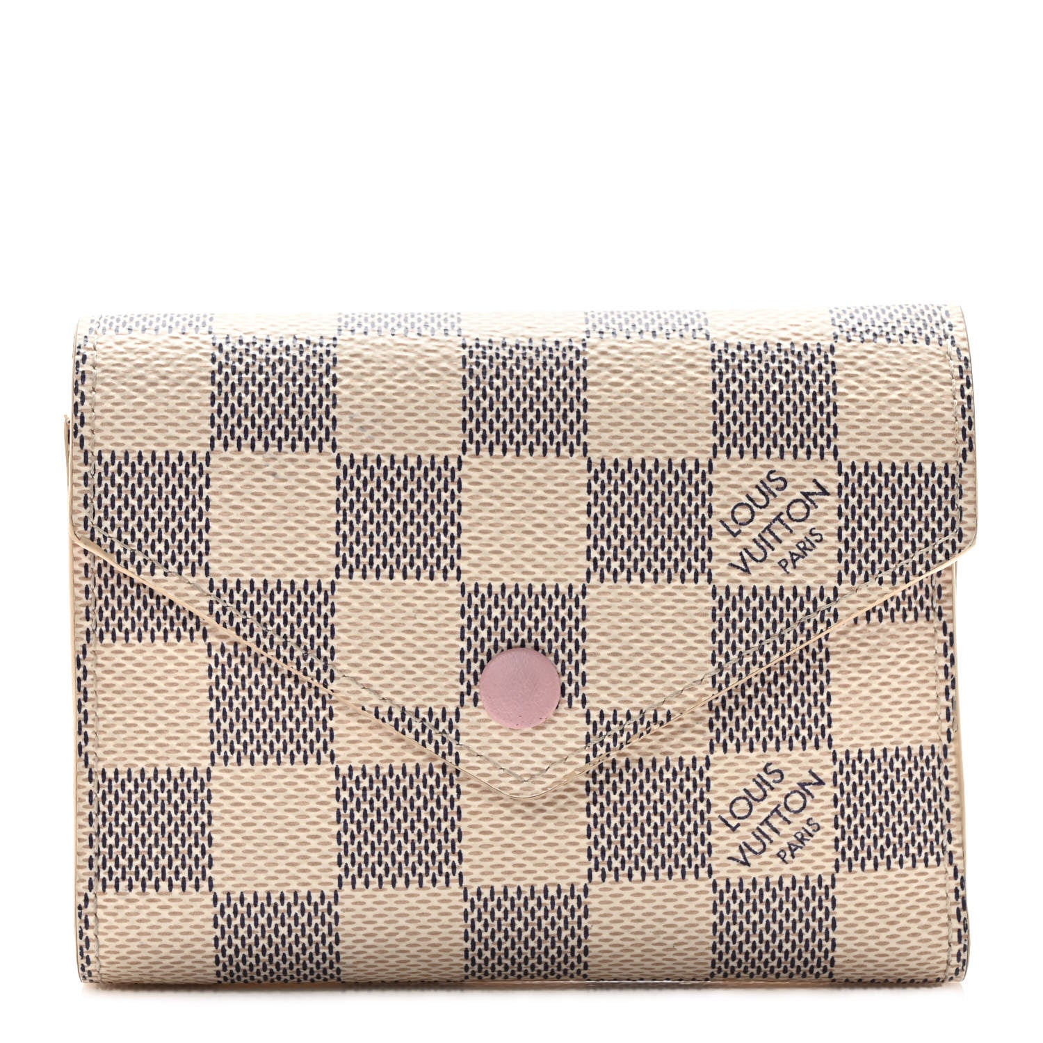 Louis Vuitton Damier Azur Victorine Wallet Rose Ballerine 1 of 11