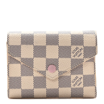 Louis Vuitton Damier Azur Victorine Wallet Rose Ballerine 1 of 11