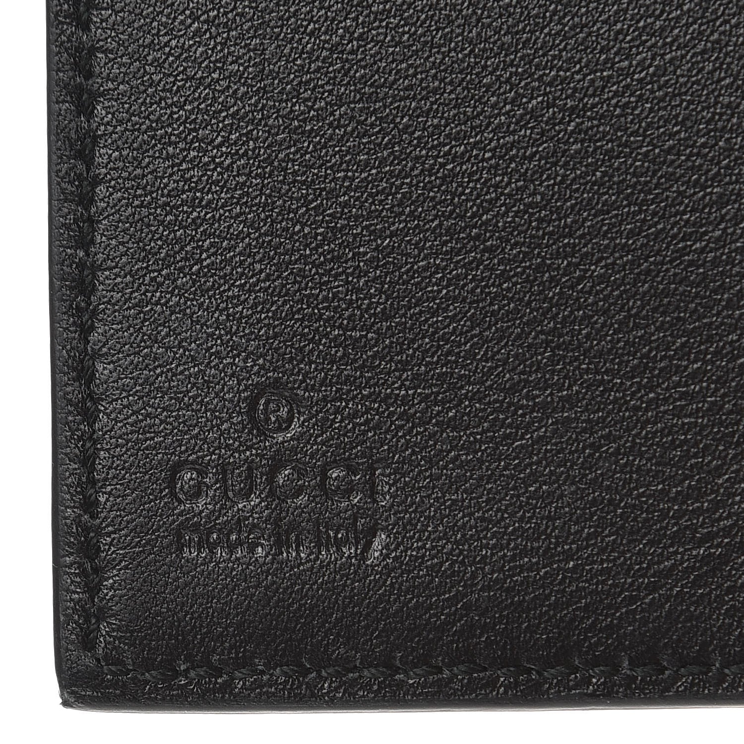 Gucci Guccissima Margaux Calfskin Avel Train Pass Card Case Black 6 of 6