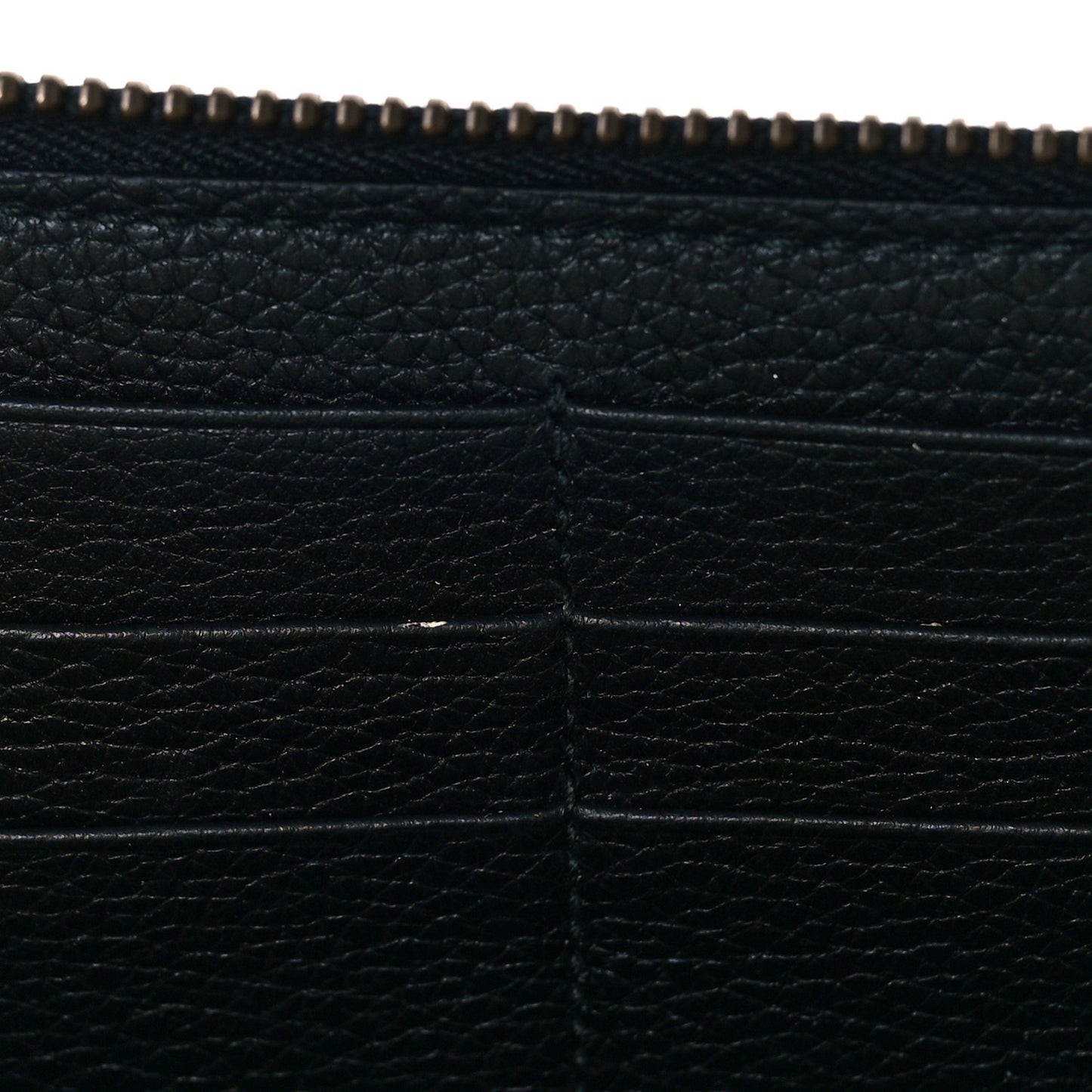 Calfskin Logo Zip Around Wallet Black