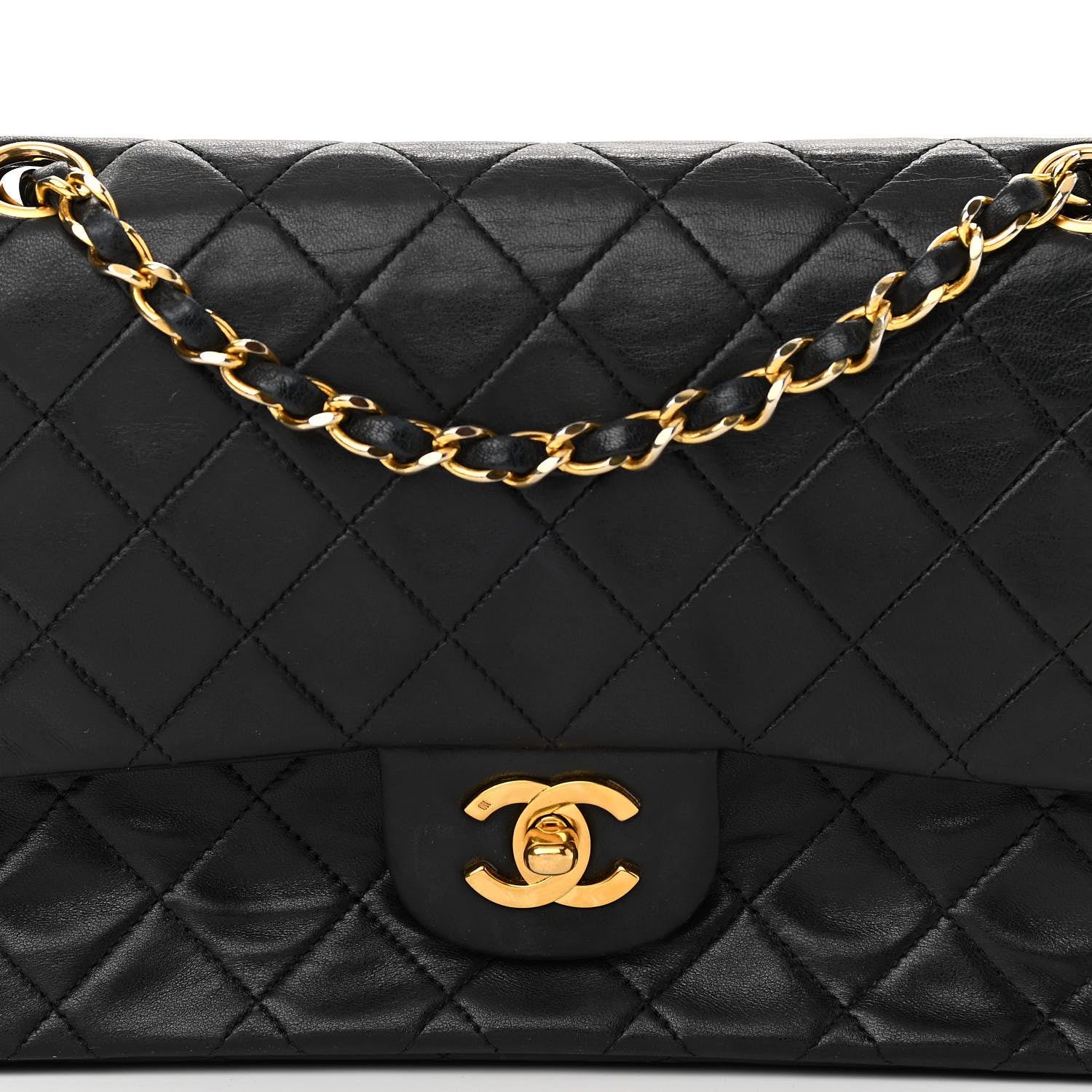 Chanel Lambskin Quilted Medium Double Flap Black 8 of 14