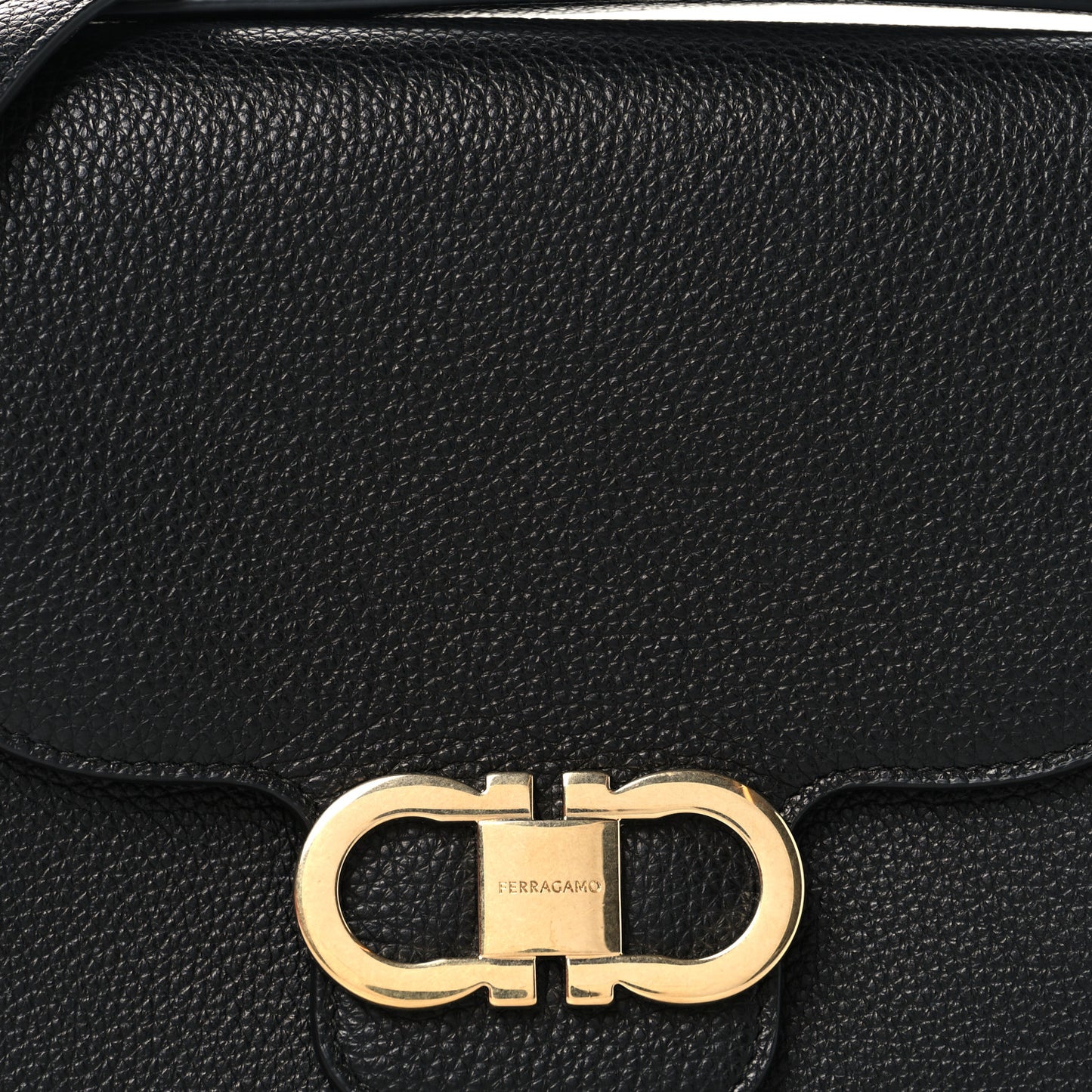 Calfskin Double Gancini Crossbody Black