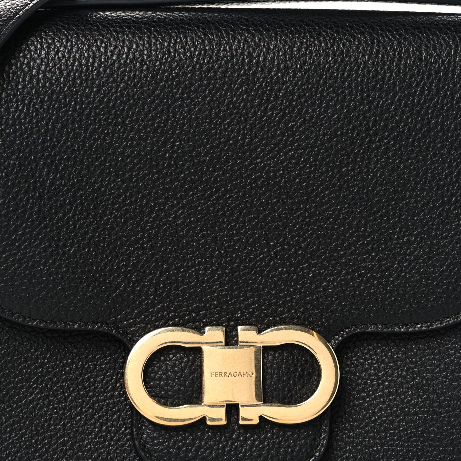 Salvatore Ferragamo Calfskin Double Gancini Crossbody Black 7 of 10