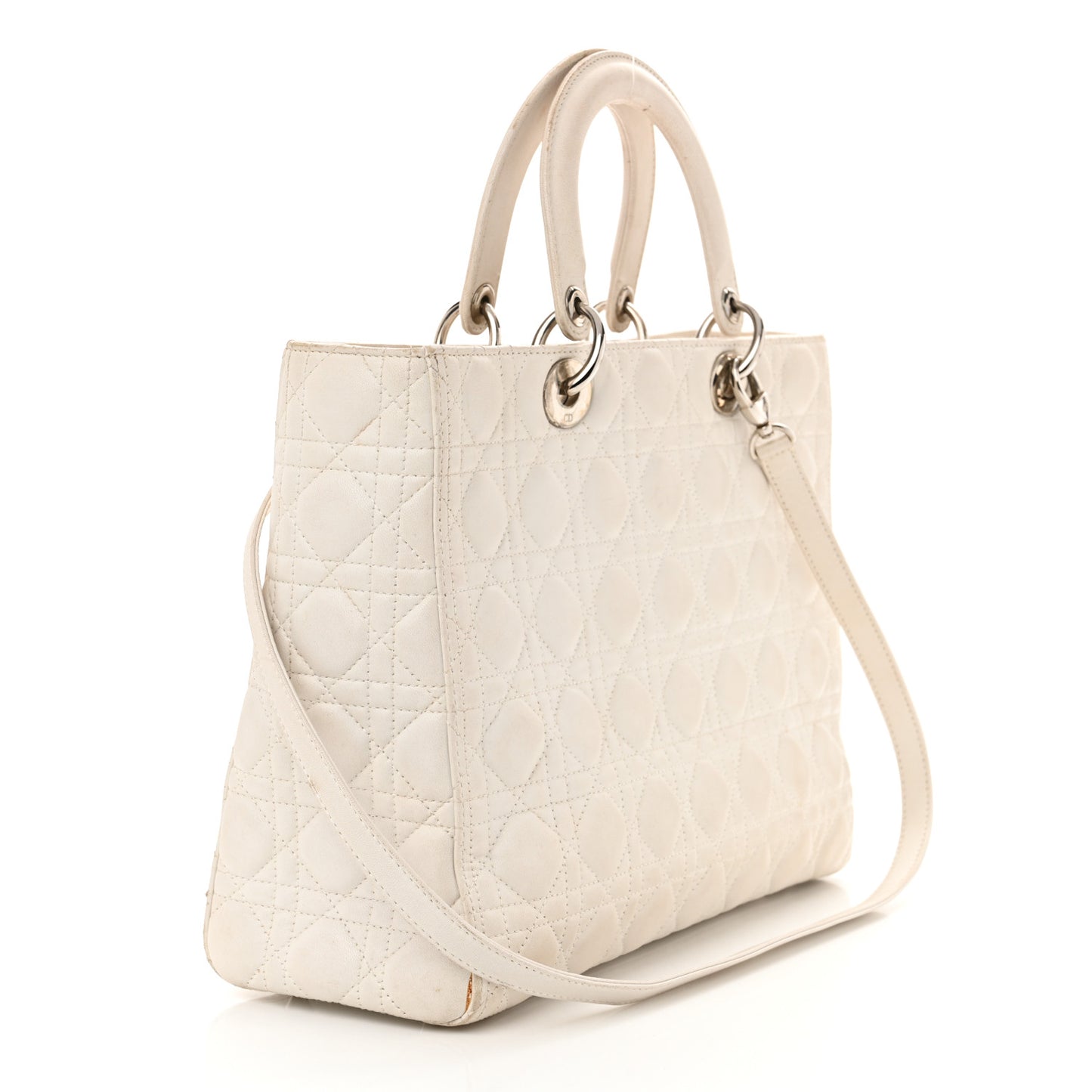 Lambskin Cannage Large Lady Dior White