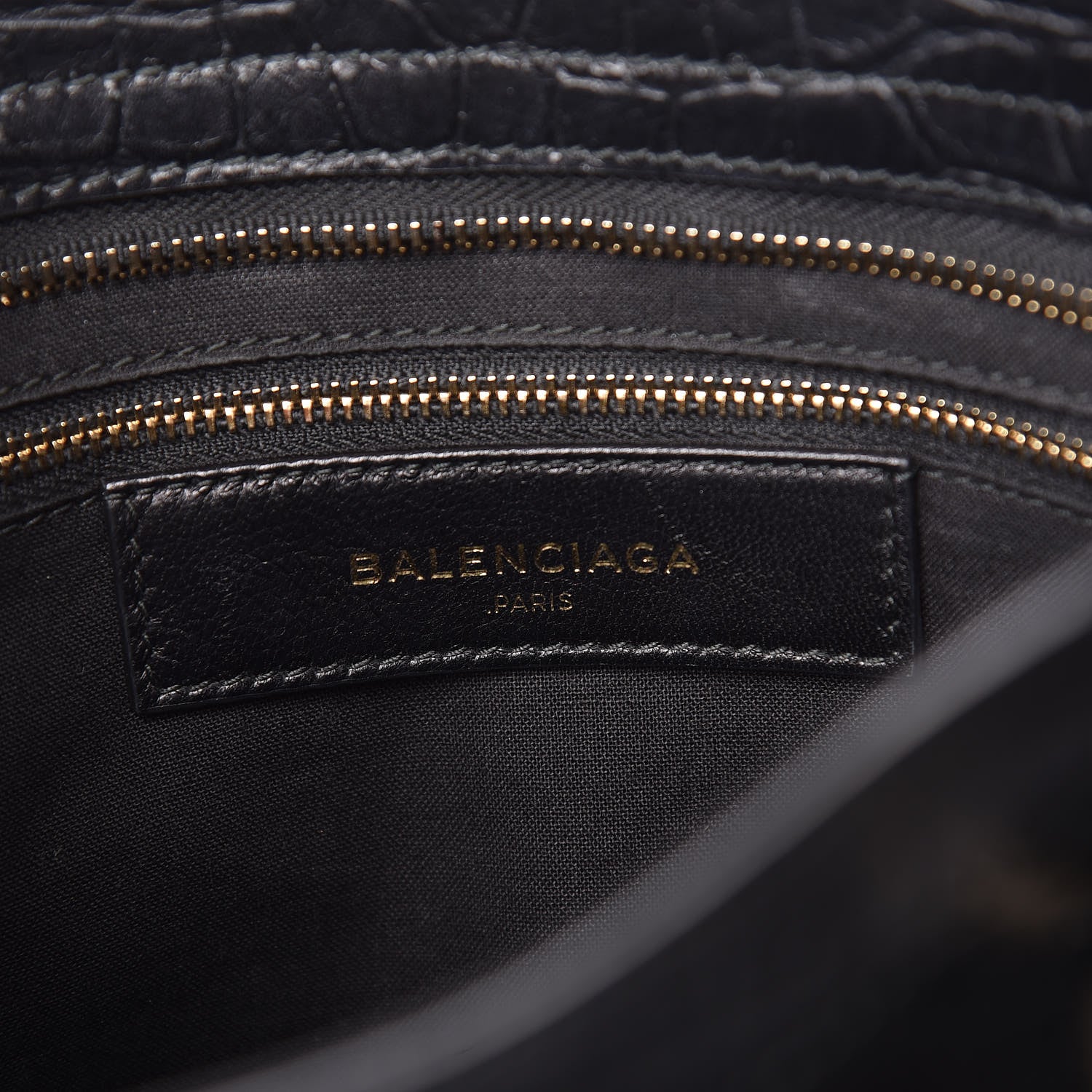 Balenciaga Calfskin Crocodile Embossed Classic Hardware City Black 8 of 10