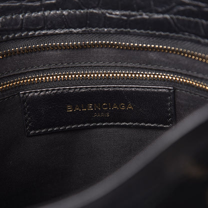 Balenciaga Calfskin Crocodile Embossed Classic Hardware City Black 8 of 10