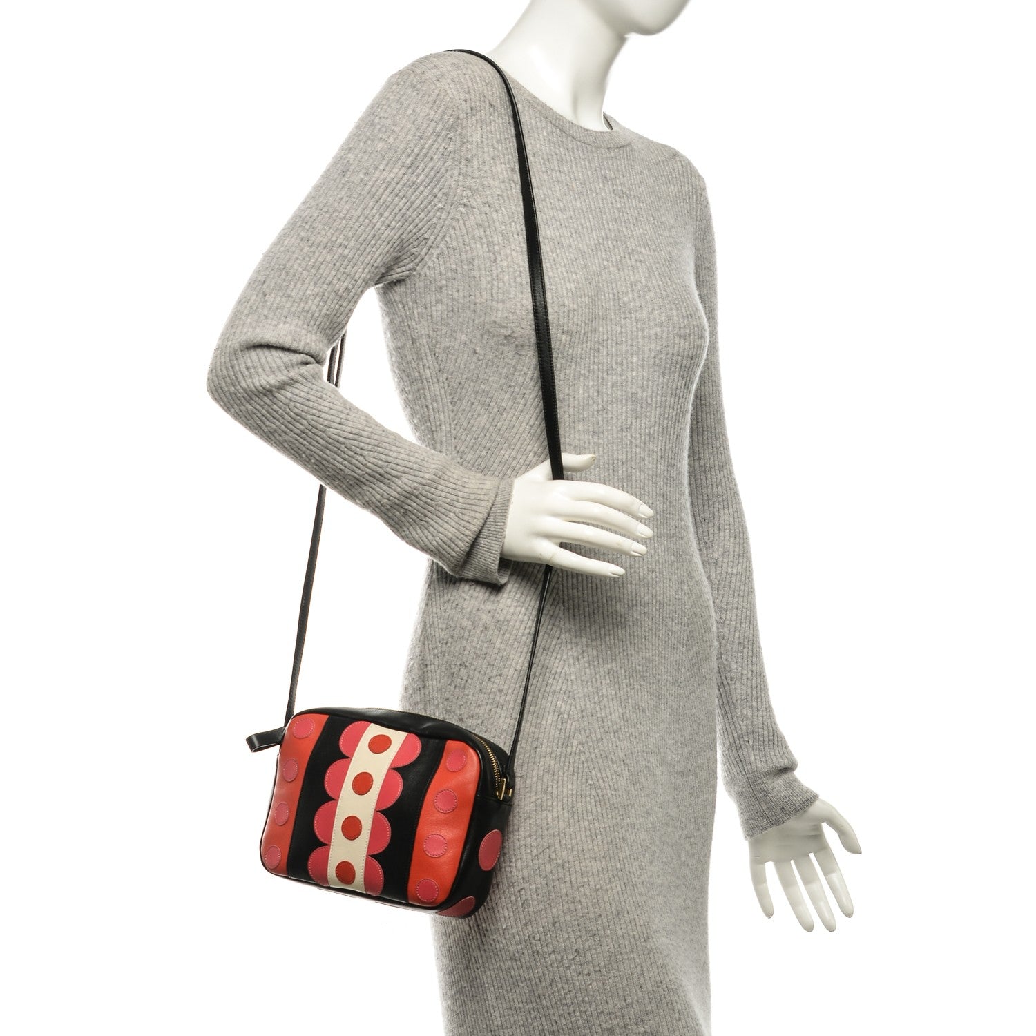 Valentino Garavani Calfskin Carmen Camera Crossbody Bag Black Deep Rose 2 of 6