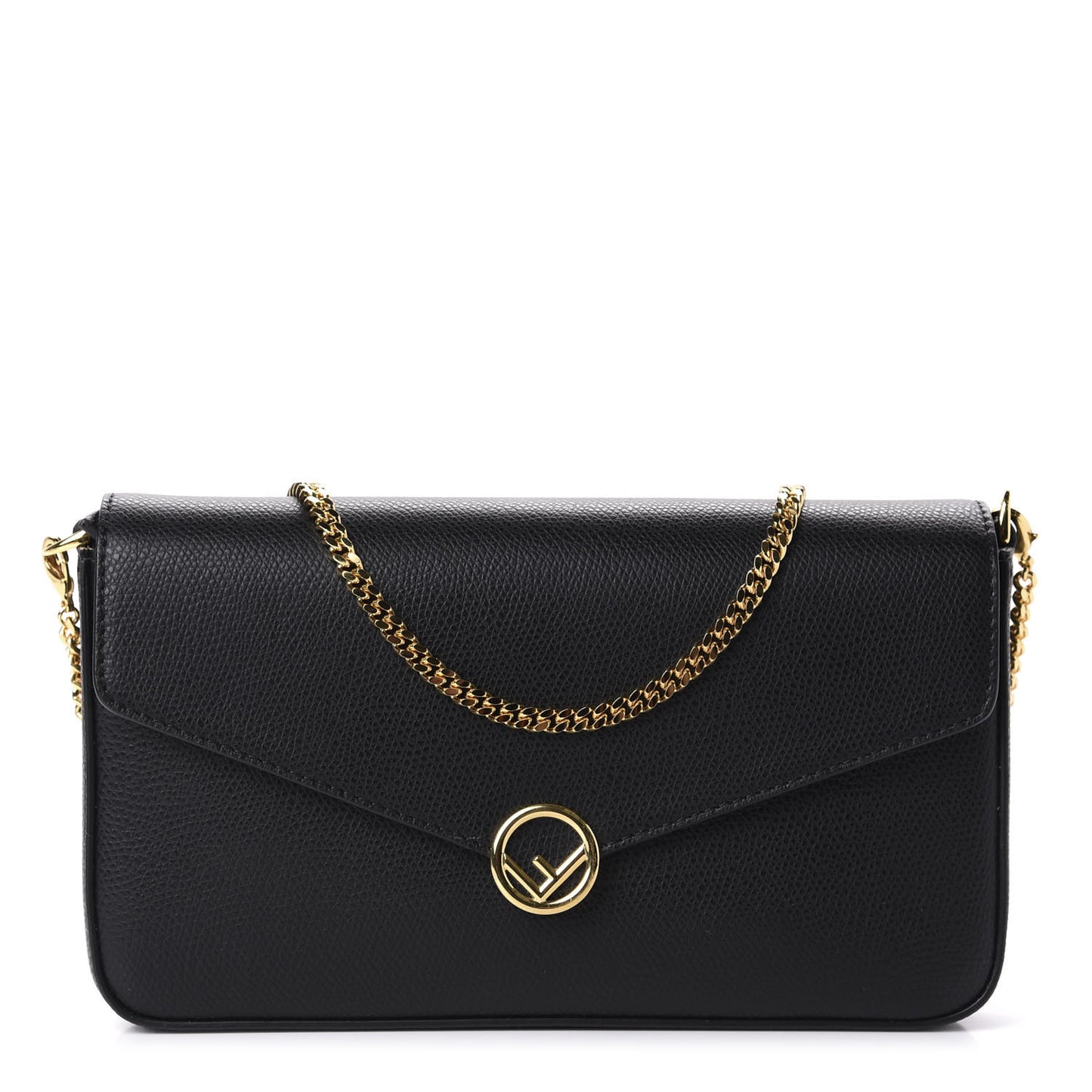 Vitello Cruise F is Fendi Envelope Wallet on Chain with Pouches Black