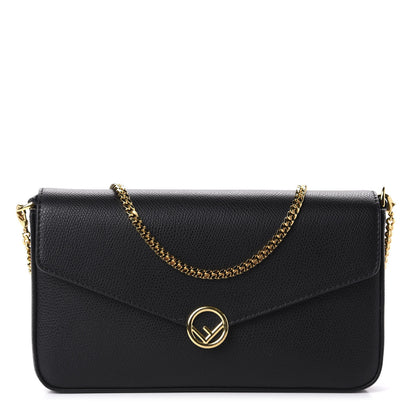 Fendi Vitello Cruise F is Fendi Envelope Wallet on Chain with Pouches Black 1 of 11