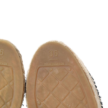Chanel Fabric Patent Calfskin CC Espadrilles 36 Black 6 of 12