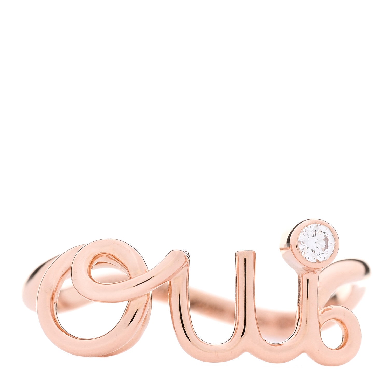 Christian Dior 18K Rose Gold Diamond Oui Ring 50 5.25 1 of 4