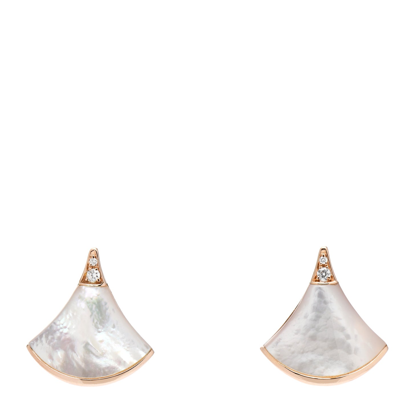 18K Rose Gold Diamond Mother of Pearl Divas' Dream Stud Earrings