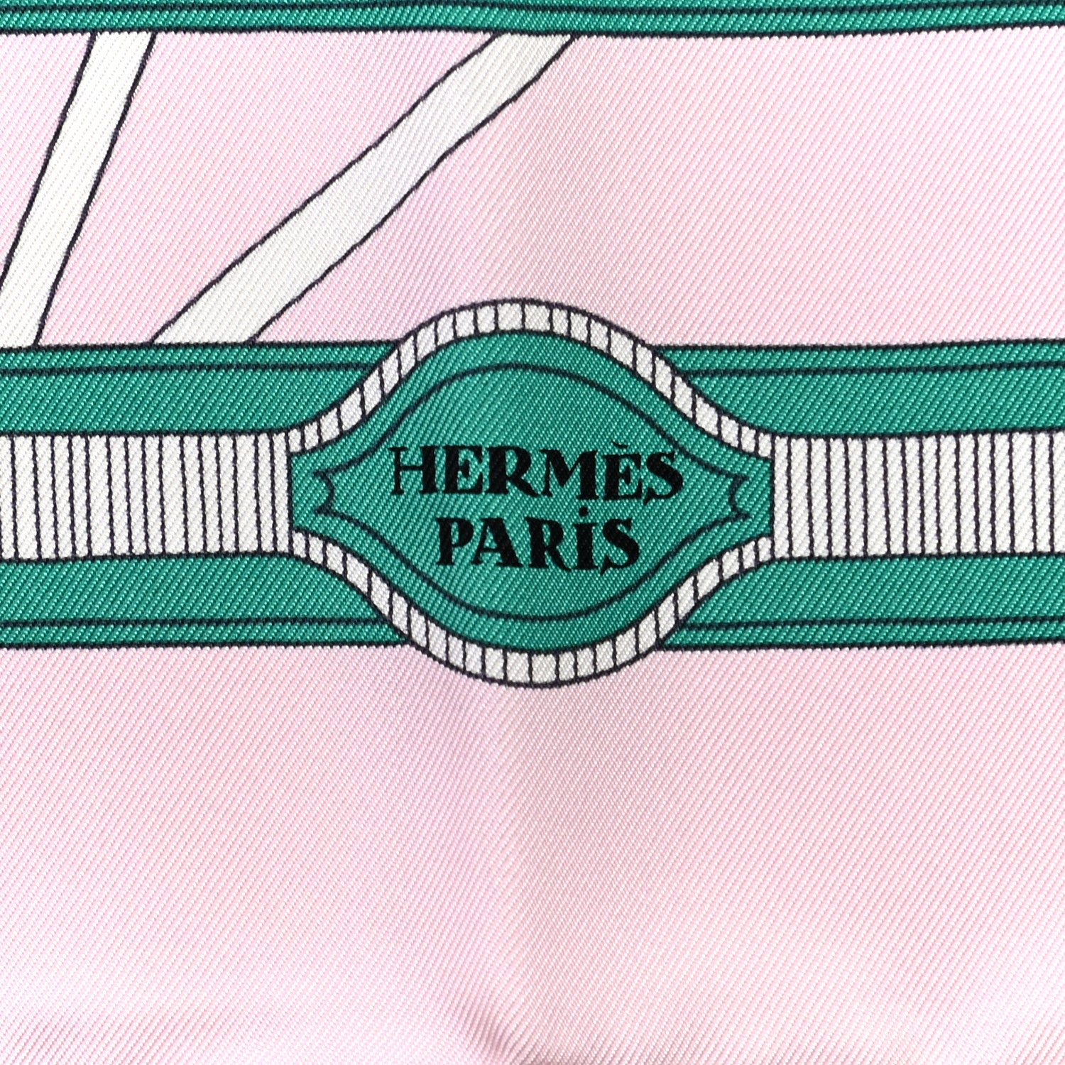Hermes Silk Les Nouveaux Amoureux de Paris Scarf 90 Rose Pale Menthol 4 of 6