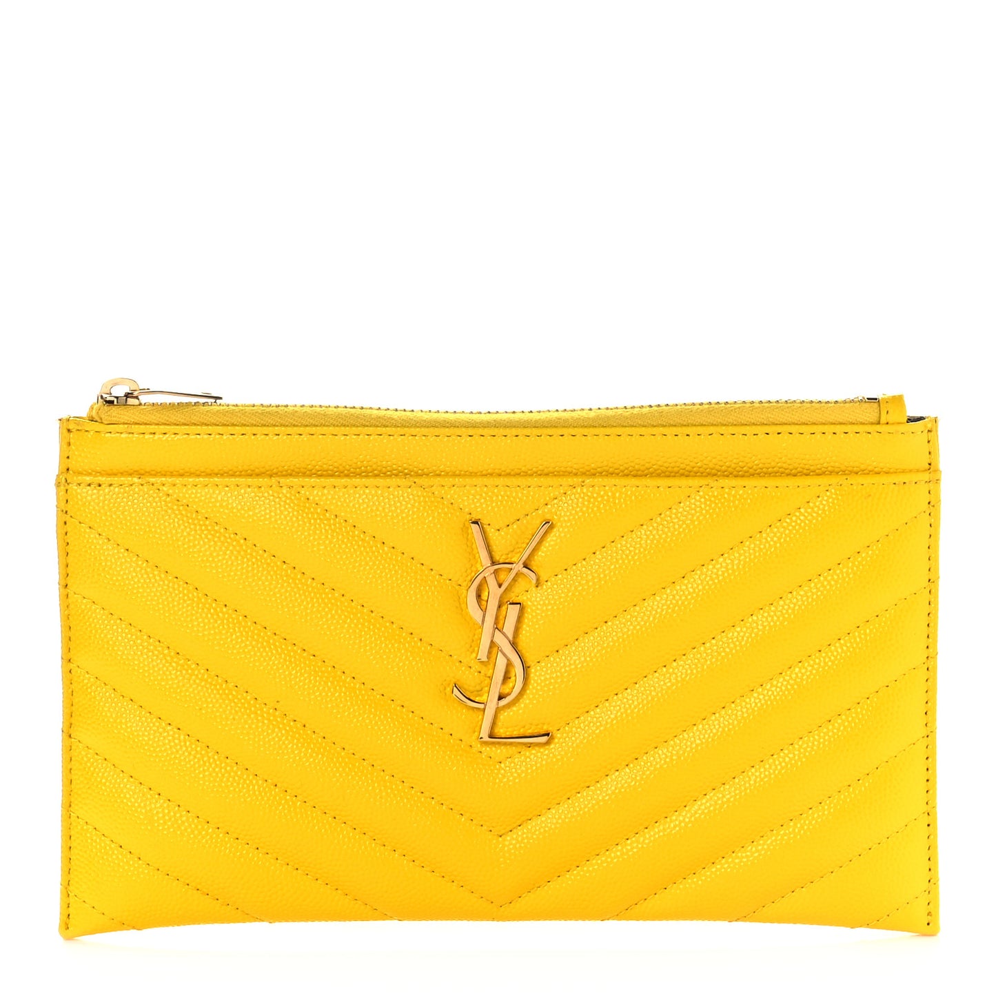 Grain De Poudre Chevron Monogram Bill Pouch Mimosa