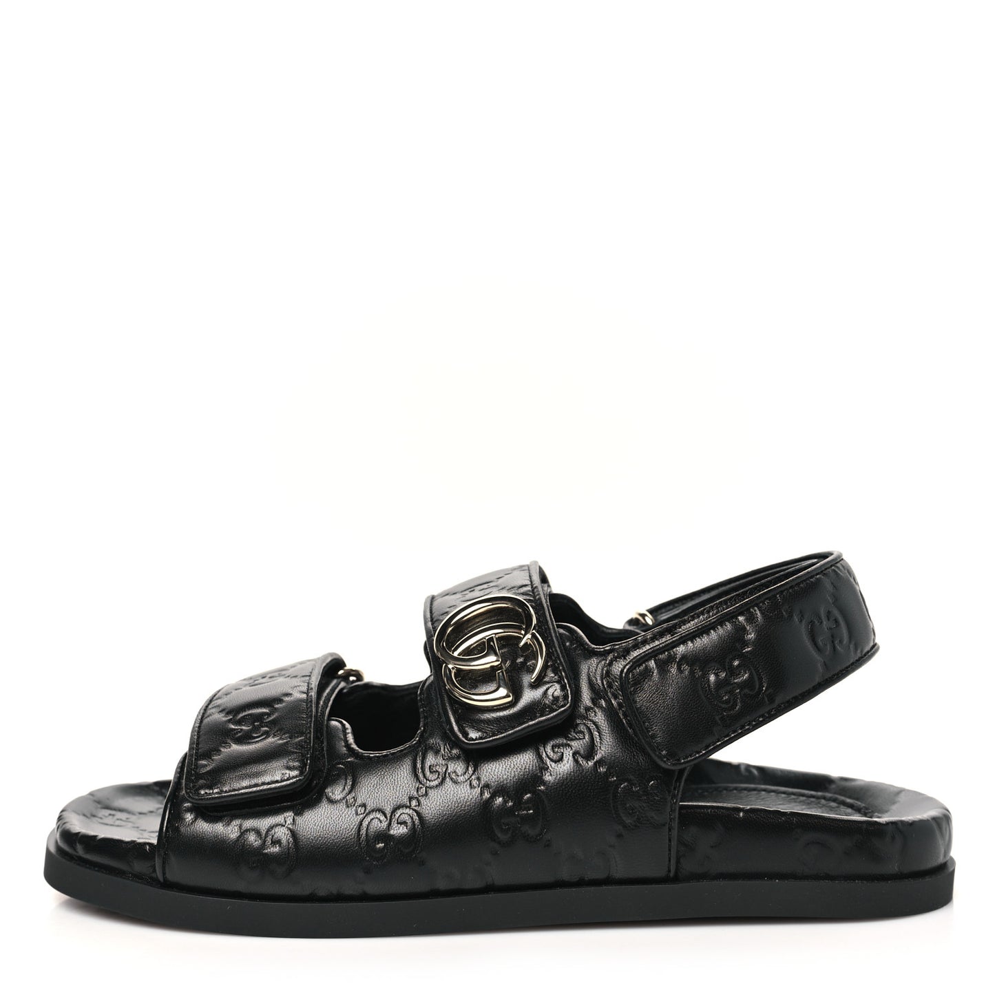 Guccissima GG Embossed Womens Sandals 36.5 Black