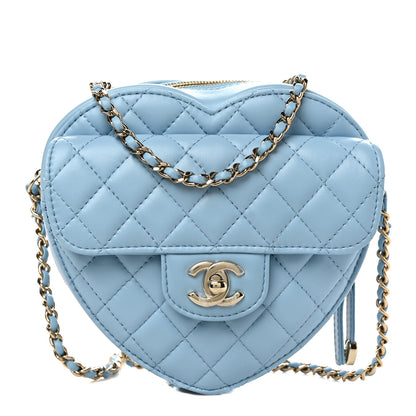 Chanel Lambskin Quilted CC In Love Heart Bag Light Blue 1 of 8