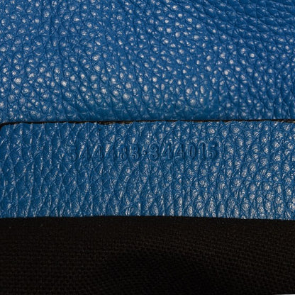 Alexander McQueen Pebbled Calfskin Small Skull Padlock Zip Around Tote Blue 7 of 9