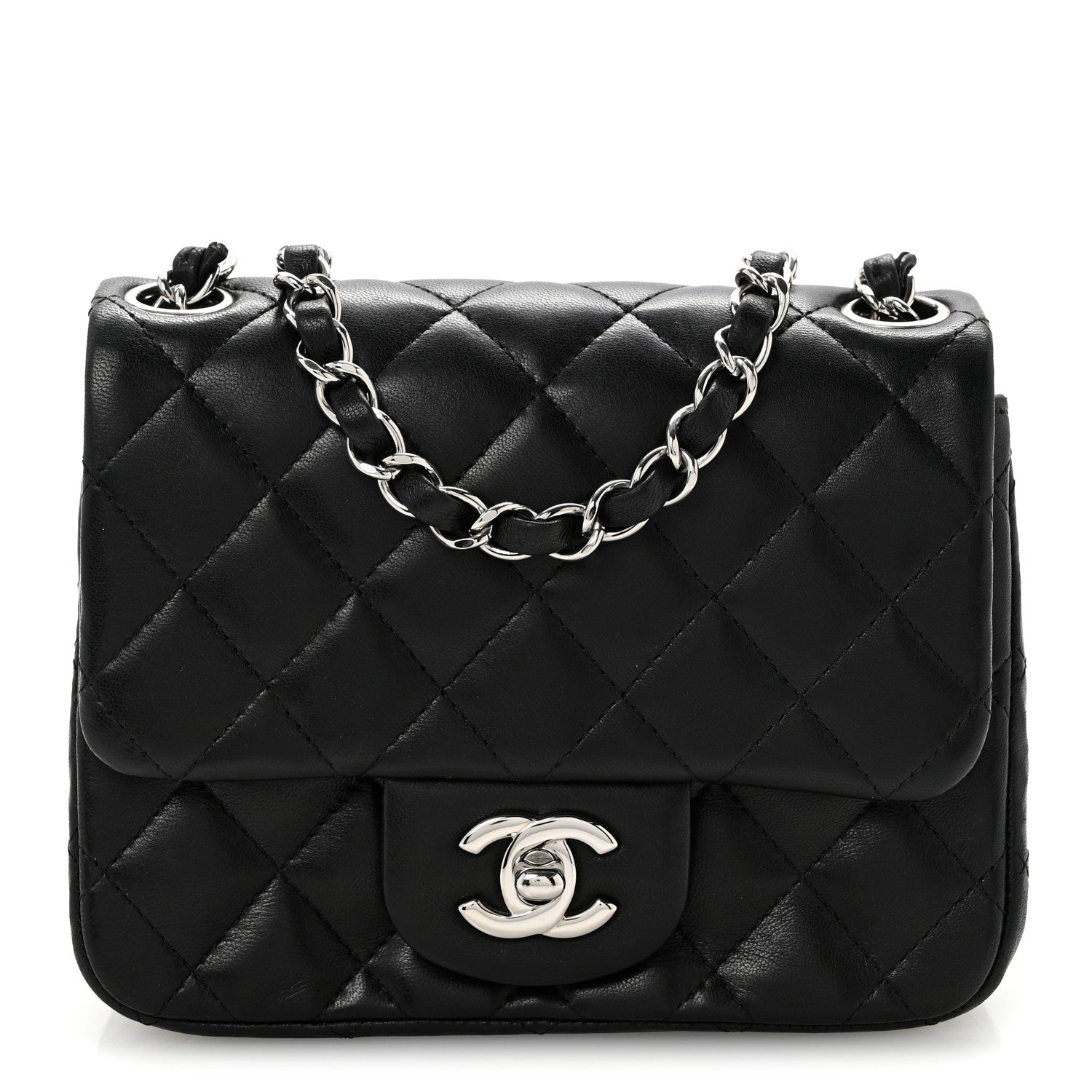 Chanel Lambskin Quilted Mini Square Flap Black 1 of 14