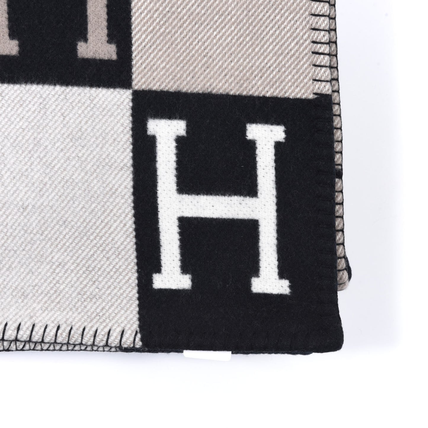 Wool Cashmere Avalon III Blanket Ecru Black