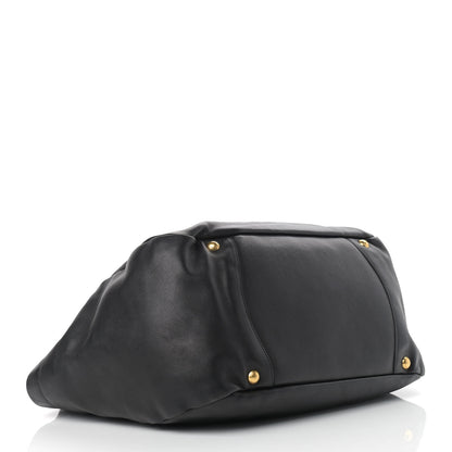 Prada Soft Calf Chain Tote Black 4 of 14