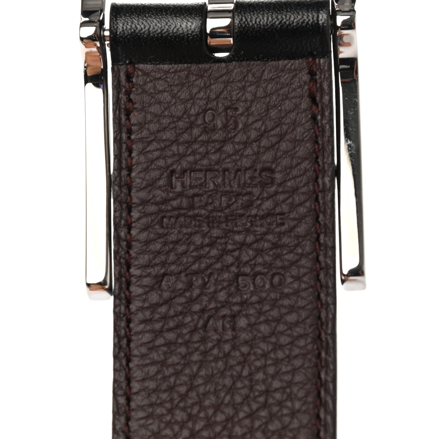 Hermes Box Togo 32mm Hapi Belt 95 Black Prune 5 of 5