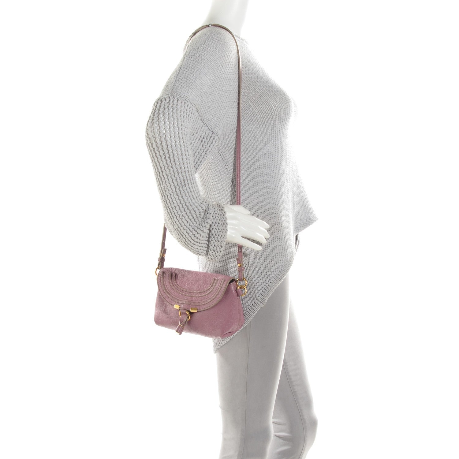 Chloe Calfskin Marcie Pochette Crossbody Bag Velvet Mauve 2 of 9