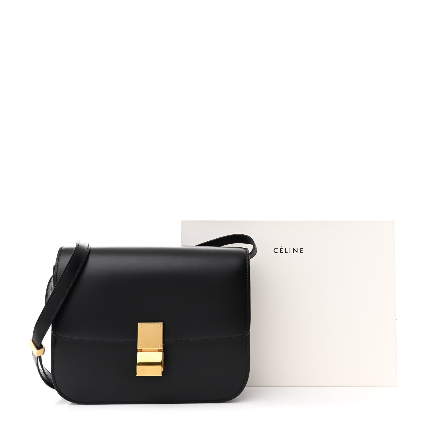 Celine Box Calfskin Medium Classic Box Flap Bag Black 12 of 12