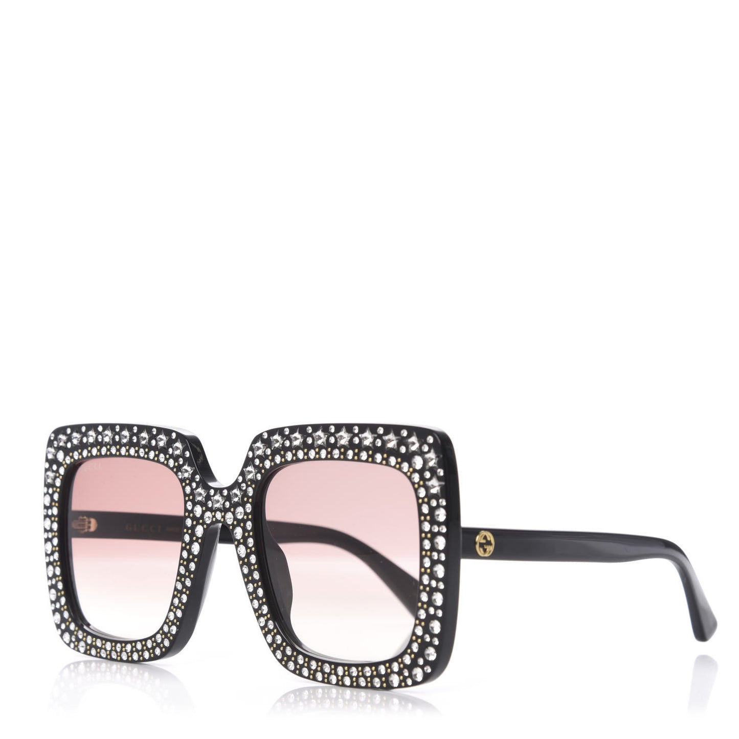 Acetate Crystal Oversize Sunglasses GG0148S Black