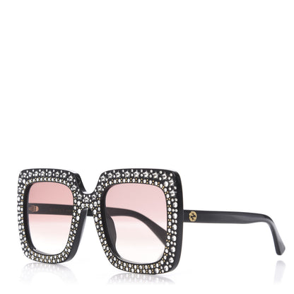 Gucci Acetate Crystal Oversize Sunglasses GG0148S Black 1 of 7