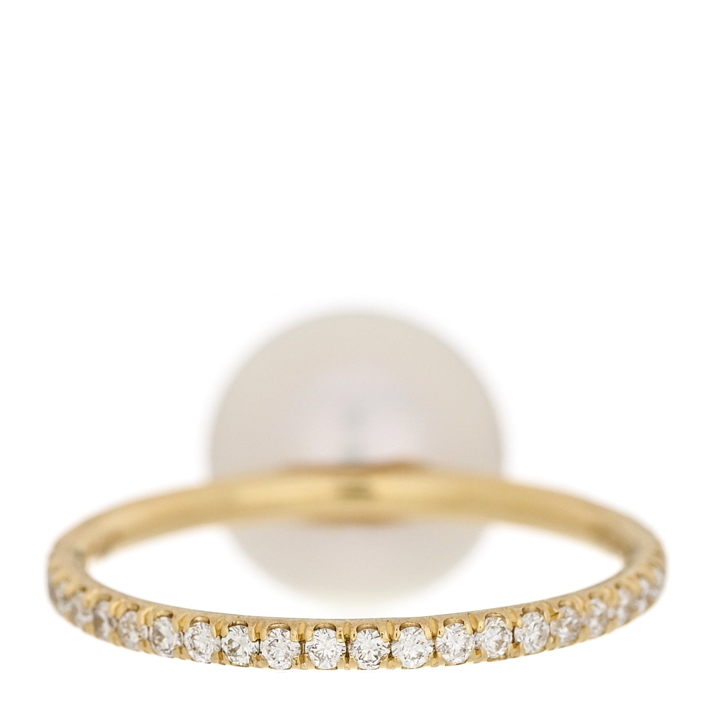 18K Yellow Gold Diamond South Sea Cultured Pearl 10mm Gumball Ring 54 7