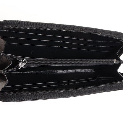 Prada Saffiano Triangle Zip Around Wallet Nero Black 7 of 9