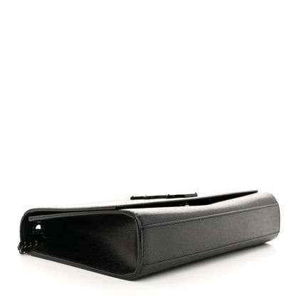 Saint Laurent Grain De Poudre Medium Classic Monogram Monochrome Kate Satchel Black 4 of 11