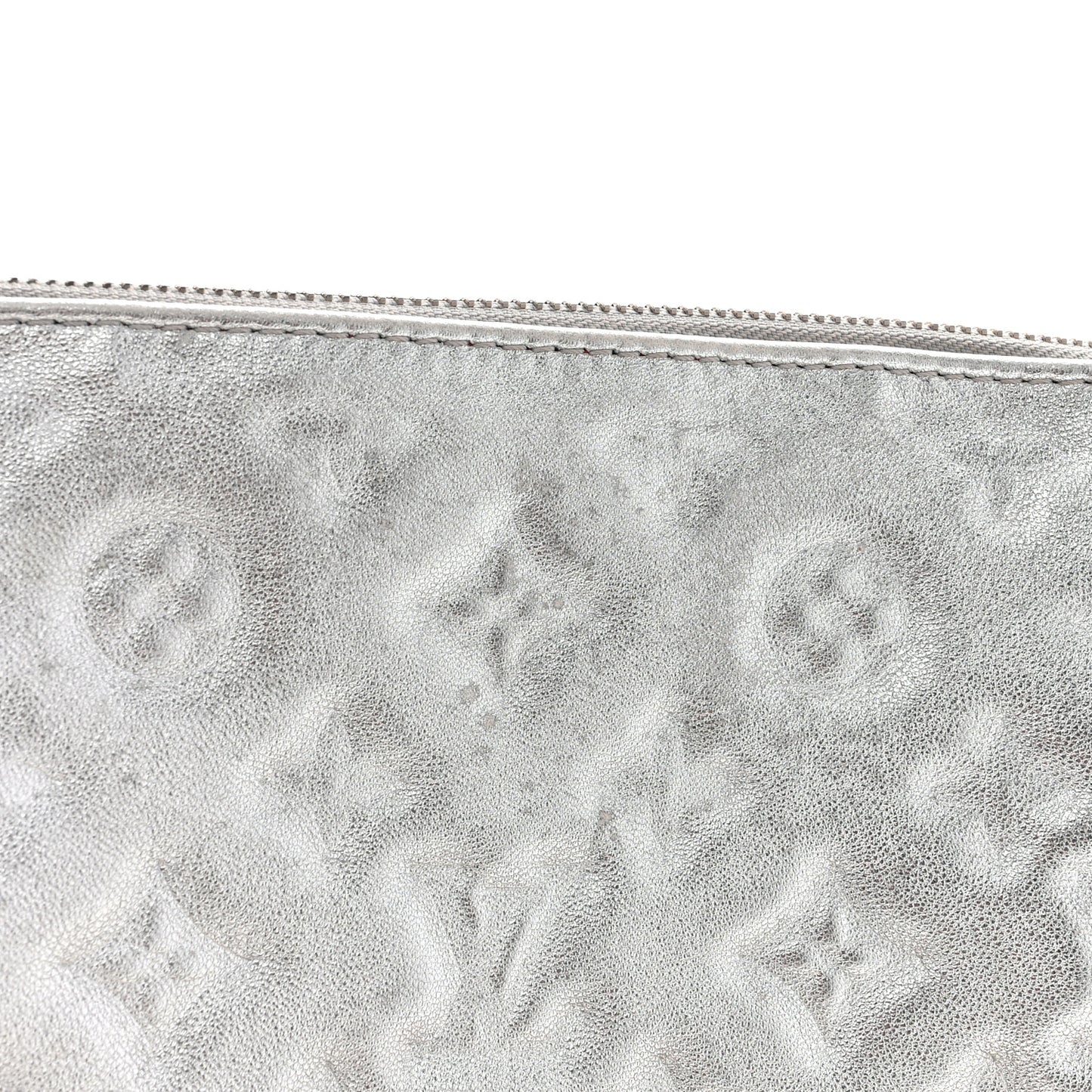Metallic Lambskin Embossed Monogram Coussin BB Silver