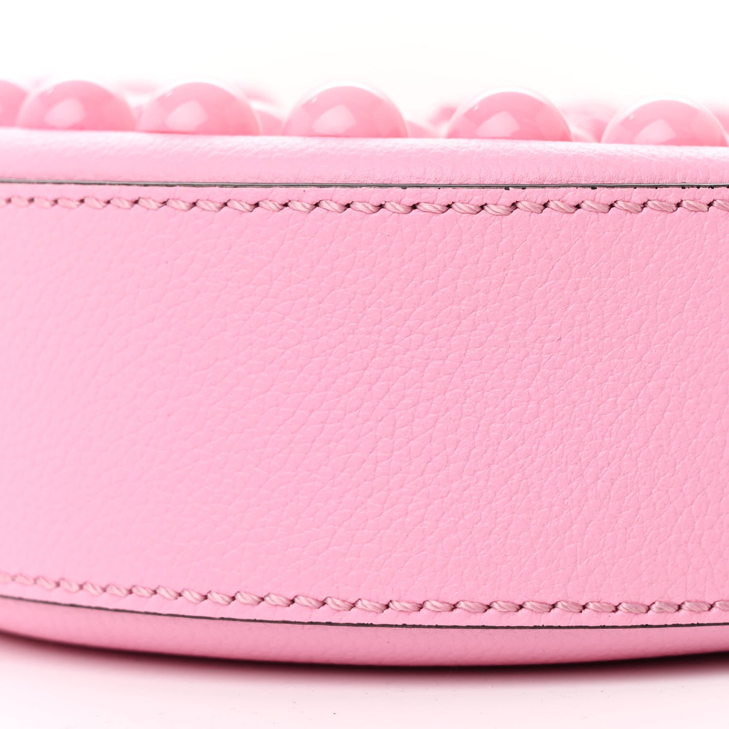 Versace Grained Calfskin Studded Mini La Medusa Round Crossbody Bag Pink 10 of 10