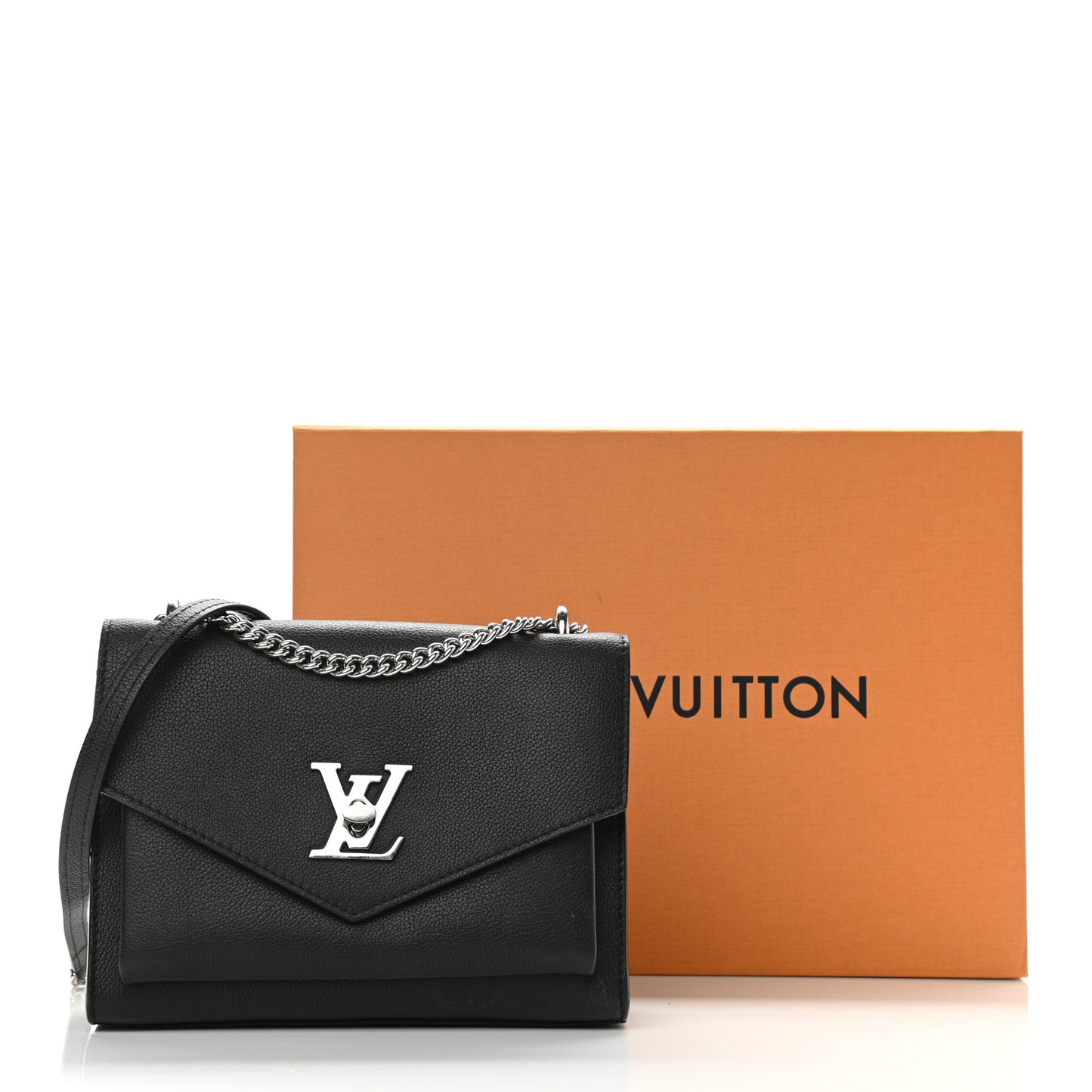 Soft Calfskin Mylockme Chain Bag BB Black