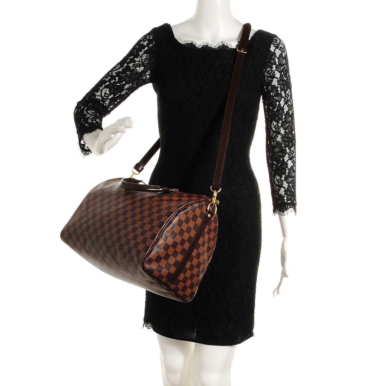 Louis Vuitton Damier Ebene Speedy Bandouliere 35 2 of 10