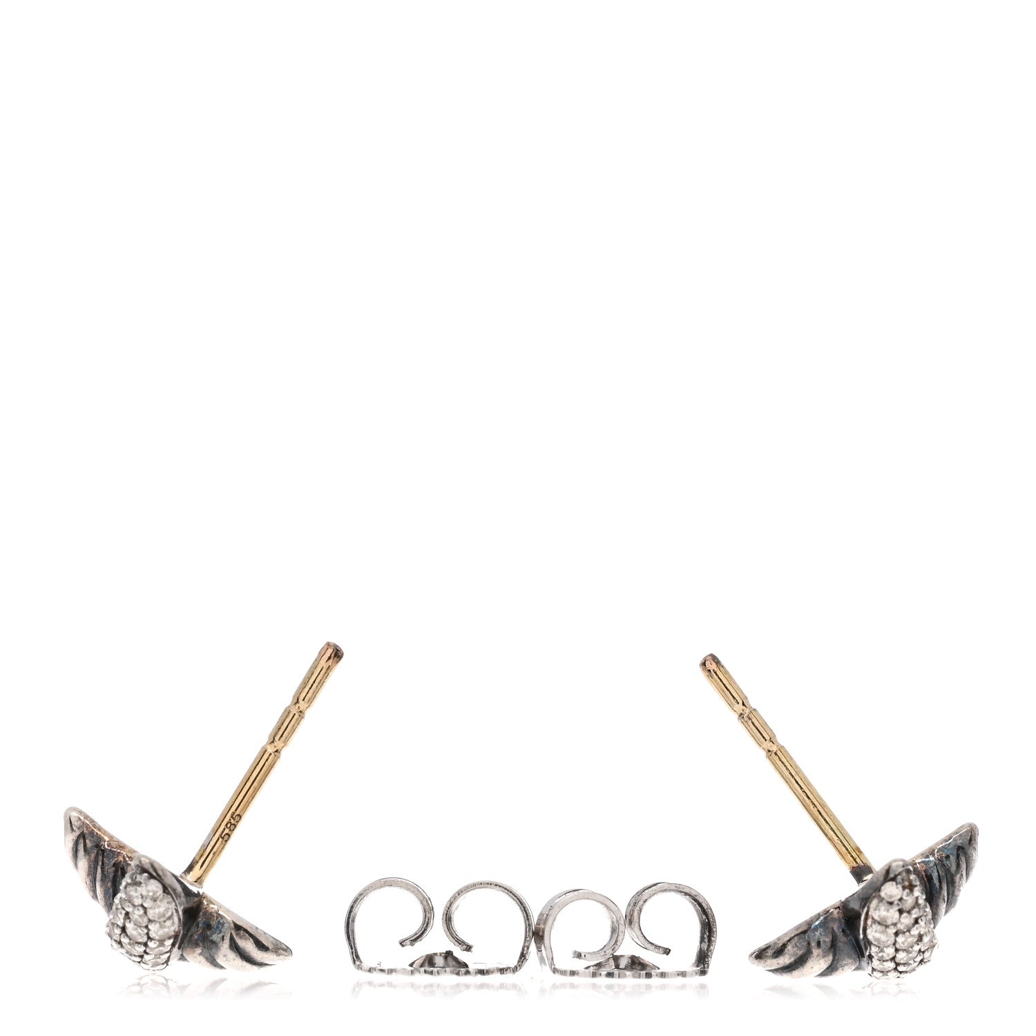 David Yurman Sterling Silver Diamond 8mm X Earrings 3 of 4