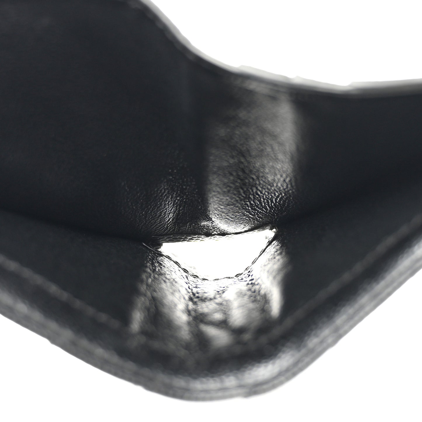 Grain De Poudre Matelasse Chevron Monogram Zipped Card Case Black