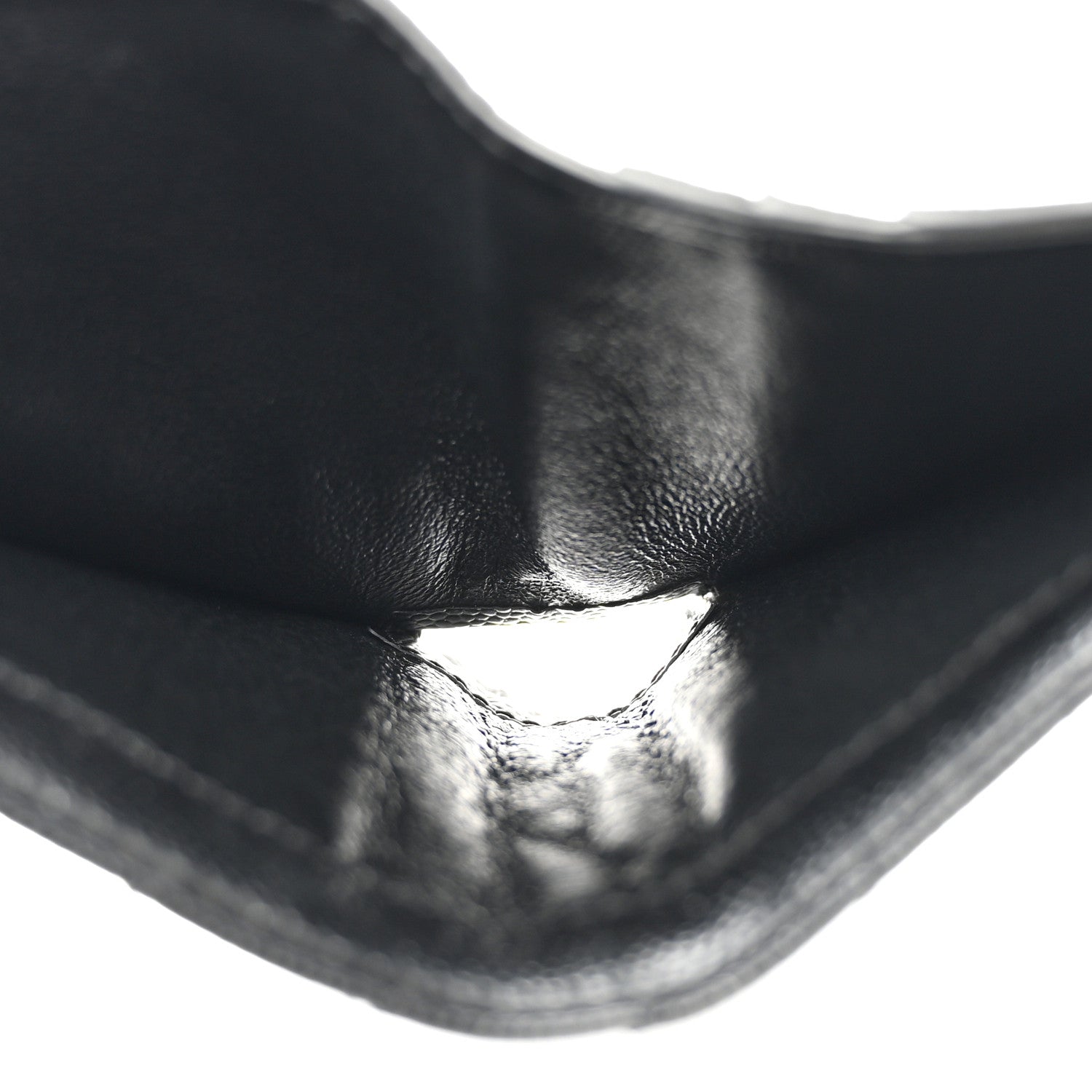 Saint Laurent Grain De Poudre Matelasse Chevron Monogram Zipped Card Case Black 7 of 9