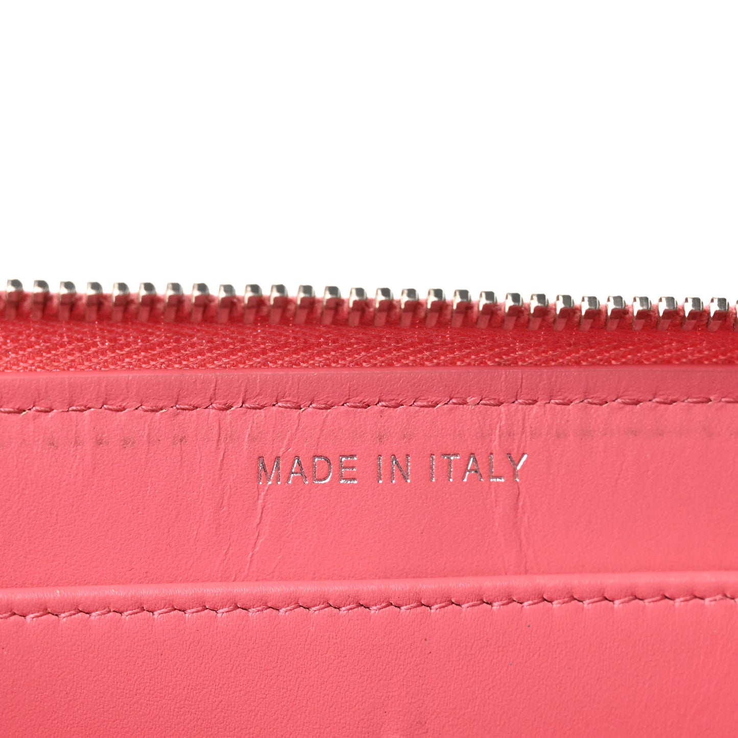 Caviar Chevron Large Gusset Zip Around Wallet Pink