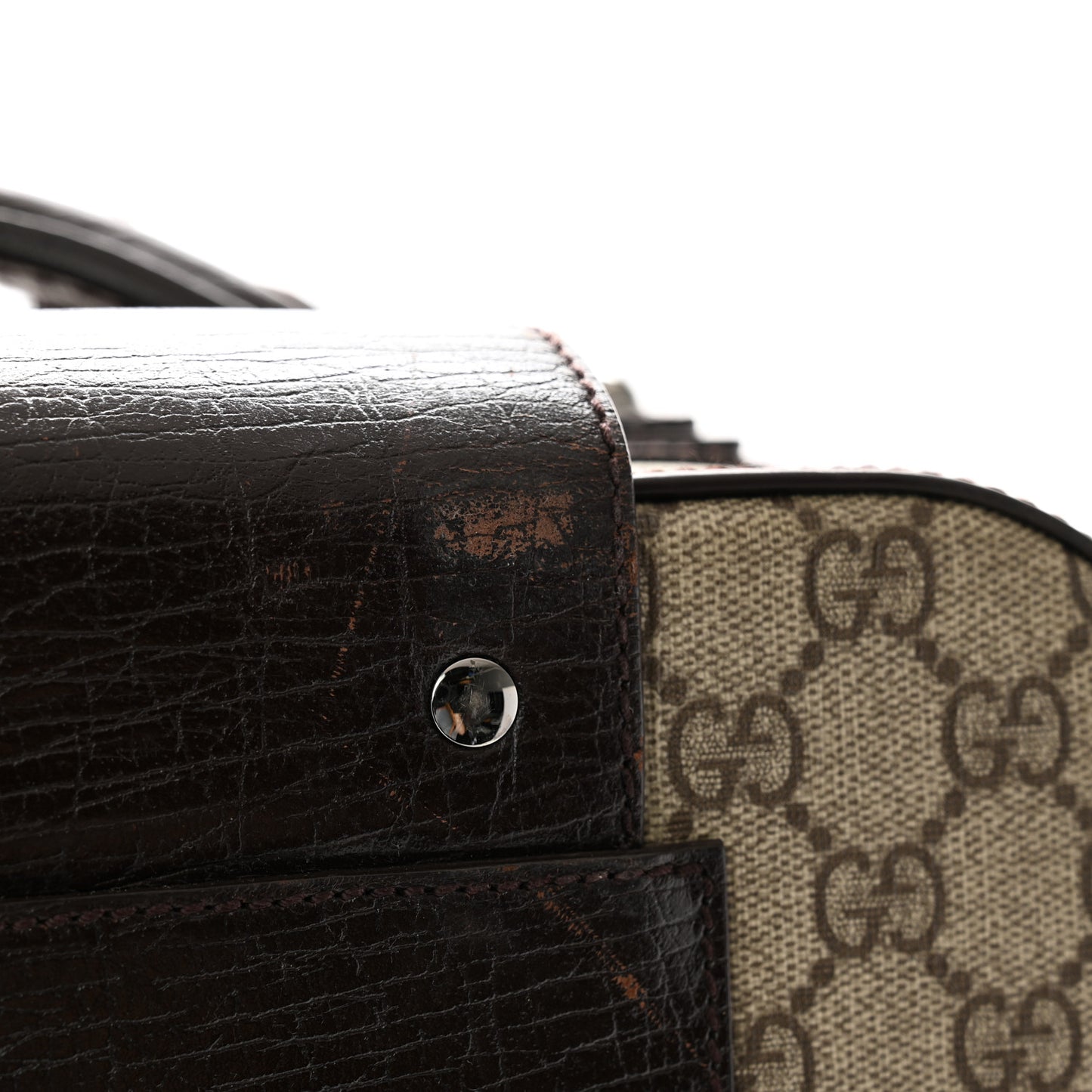 GG Plus Monogram Small Web Trolley Brown