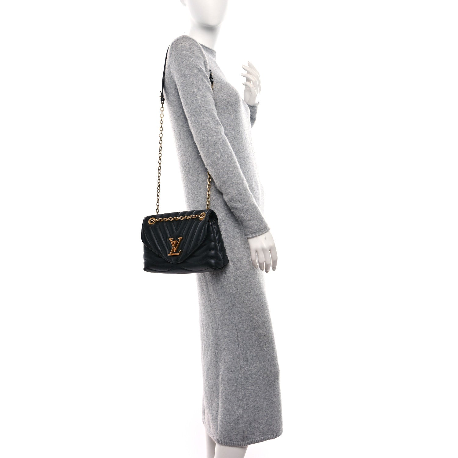 Louis Vuitton Calfskin LV New Wave Chain Bag Black 2 of 11