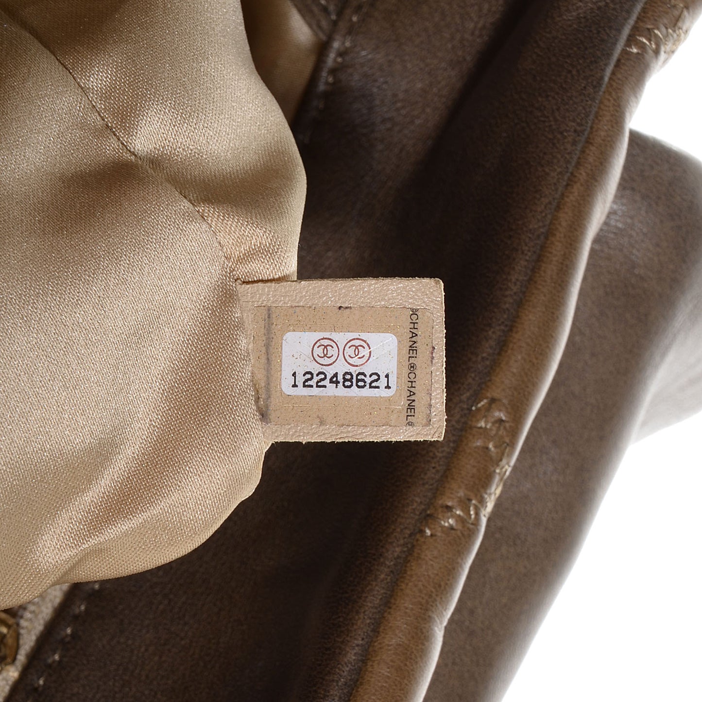 Lambskin Bubble Quilt Flap Bag Dark Beige